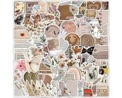 Vintage Aesthetic Sticker 120pcs - Waterproof Vinyl Stickers voor Journal Scrapbook - Foto Album Handicraft Aesthetic Deko - Laptop Waterflessen Skateboard Decoratie