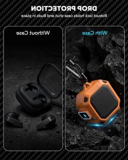 Rugged Armor Shockproof Beschermhoes voor Samsung Galaxy Buds 4 Pro en Buds 4, Inclusief Schoonmaakpen en Haak, Oranje, Volledige Bescherming voor Draagbaarheid en Stijl — thumbnail 5