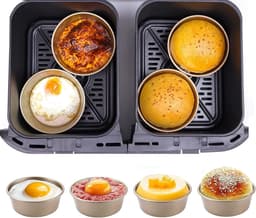 Eiervormen voor Airfryer, 2 Stuks Ramekin Accessoires, 10cm Rond, Herbruikbaar Koolstofstaal, Perfect voor Gepocheerde Eieren en Bakken — thumbnail 5