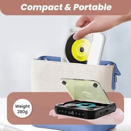 Bluetooth CD-speler - Draagbare CD-speler - Hi-Fi Geluidskwaliteit - 2000mAh Oplaadbare Batterij - 6 Uur Speeltijd - 2.4GHz Bluetooth - Met Anti-schok Technologie - Lichtgewicht 280g - Groente — thumbnail 2