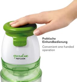 Universele Keukenmachine - Mini Hakker - Snel Ingrediënten Verwerken - Krachtige 550 Watt Motor - 700 ml Kom - Groen Wit — thumbnail 2
