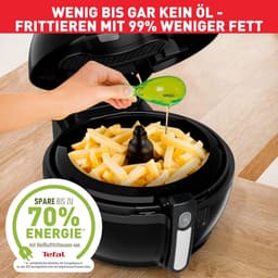 Hete Lucht Friteuse - Gezonde Frituur - Snelle Maaltijden - Automatische Roerarm - 1.2 kg Capaciteit - Zwart — thumbnail 2