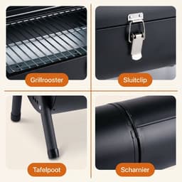 Cheqo® Houtskool BBQ - Tafelbarbecue - Tafelgrill - Draagbare Barbecue - Camping BBQ - Opvouwbaar en Inklapbaar - Mini BBQ voor Balkon - Compact - Houtskoolbarbecue - Tafel BBQ - Picknick BBQ - Grillrooster - Barbecue - Buitengrill — thumbnail 5