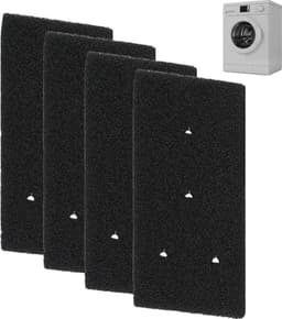 Vier vervangende drogerfilters Geschikt voor Bauknecht Privileg en Whirlpool HX 481010716911 drogers, sponsfilterpads Geschikt voor warmtepompdrogers en condensdrogers, afmetingen 230x115x14 mm. — thumbnail 2