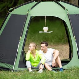 Plafondventilator Tent - Met Licht - Kamperen Buiten - Krachtige Batterij - 26x9 cm - Wit — thumbnail 3
