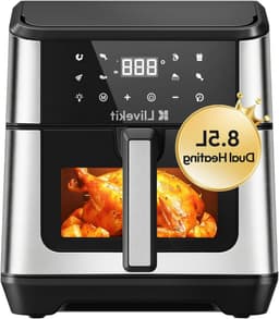 Heteluchtfriteuse XXL - Airfryer XL - Gezond Koken - Dubbele Warmtebron - 85 liter - Zwart — thumbnail 1