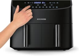 Dubbele Kamer Heteluchtfriteuse - Airfryer Dubbel - Gezond Frituren - Smart Finish Synchronisatie - 7 Liter - Zwart — thumbnail 4