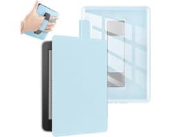 Kindle Hoesje - E-reader Cover - Bescherming E-reader - Handriem & Auto Wake/Sleep - 6 inch - Lichtblauw