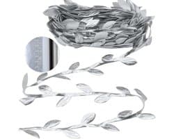 Kleurige Cadeaulint van 10 m met Stripes en Bladpatroon voor DIY Feestdecoratie en Craft Projecten