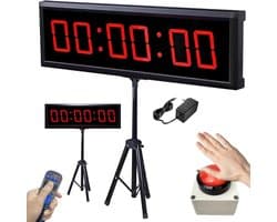 Countdown Timer voor Gym met Tripod, 6 Digit Display, Stopwatch en Afstandsbediening voor Fitness en Competities