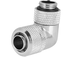Waterkoeling Aansluiting G1/4 Draad, 90 Graden, Rechthoekige Hoek, Uitbreidingsverbinding voor Computer Waterkoelsystemen, Geschikt voor Binnen en Buiten (Zilver)