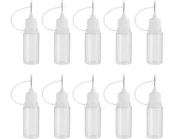 Set van 10 Lege Squeeze Flessen van 10ml voor Precisie Applicatie, Ideaal voor Lijm en Vloeistoffen, Perfect voor Knutselen en Hobbyprojecten
