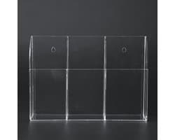 Transparante Houder voor Afstandsbediening - Acryl Opbergdoos voor Airconditioner en TV - Muurbevestiging met 3 Vakken voor Organisatie