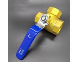 Drie-weg messing kogelklep - T-poort en L-poort, 1/4" tot 1" (type DN25 L) voor vloeistofbeheer en leidingsystemen