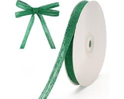 20 Yards Groene Jute Kerstlint: 10mm Versiering voor Kerst, Bruiloften, Feestjes en Creatieve Projecten