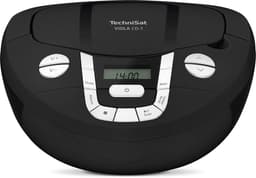 TechniSat VIOLA CD-1 - draagbare stereo cd-speler, Boombox met praktische draaggreep (radio voor kinderen, FM-radiotuner, Bluetooth-ontvangst, 2 x 1 W RMS-vermogen, net- en batterijvoeding) zwart — thumbnail 1