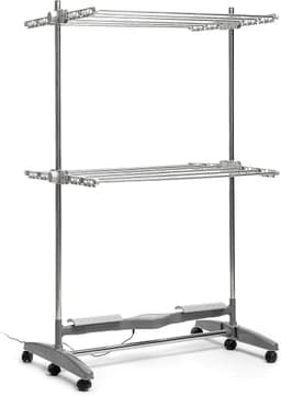 InnovaGoods - Electric Drying Rack 24W with Natural Airflow, 12 Rods, Foldable and Adjustable, Space Saving, Energy Efficient, Movable with Wheels, Grey — thumbnail 1