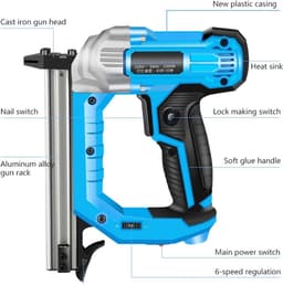 Nail Gun, 2300W Electric Shooting Hammer 6 Speed Shooting Hammer Steel Shooting Hammer For Woodworking Concrete Nail Gun Cement Wall Steel Row Shooting Hammer for Furniture Upholstery and Carpentry — thumbnail 3