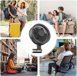 Wandventilator - Luchtcirculator - Verkoeling Binnen - Oplaadbaar Met Zuignap - 3000mAh Batterij - Wit — thumbnail 4