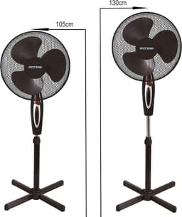 Ventilator Staand - Vloerventilator Air Cooler - Zomerse Koelte - Stil Nachtlampje - 41 cm Diameter - Zwart — thumbnail 2