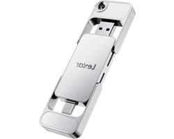 Externe SSD - Draagbare Opslag - Snelle Data Overdracht - Dubbele Connectoren - 1TB Capaciteit - Zilver