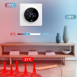 Slimme Thermostaat - Wifi Regelaar - Energie Besparen - App en Spraakbediening - 5-70 Graden - Wit — thumbnail 4