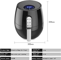 Heteluchtfriteuse - Smart Fryer - Gezond Bakken - 360 Graden Hete Lucht - 5.2 Liter - Zwart — thumbnail 5