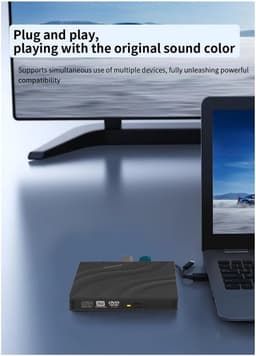 Externe DVD Brander - CD Writer Reader - Data Archiveren - USB 3.0 Type-C - 8x Snelheid - Zwart — thumbnail 5
