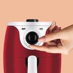 Heteluchtfriteuse - Kleine Frituurpan - Gezond Koken - 360° Hete Lucht - 28.5*24 cm - Rood — thumbnail 2