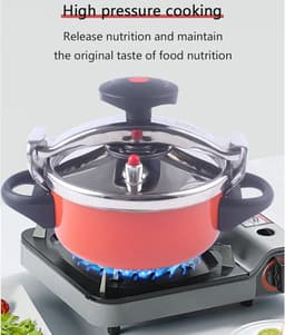 Pressure Cooker, 2L Small Pressure Cooker Stainless Steel for Pressure Foodie or Steaming, Compatible Induction Hob Gas Home Hob — thumbnail 2