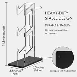 SPHProducts - Universele 3 Tier Headset Stand - Gaming Accessoires - Ruimtebesparend - Zwart - Controller Stand - Geschikt voor PS5 en Xbox Controller — thumbnail 5