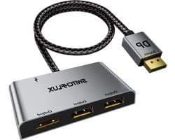 DP naar Dubbele DP - Adapter met HDMI - Meerdere Schermen - Vier Poorten - 143 cm - Zwart
