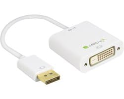 DisplayPort naar DVI Adapter - Signaal Converter - Monitor Aansluiten - Volledig Afgeschermd - 15 cm - Wit