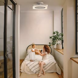 Plafondventilator - Ventilator met licht - Zomerse koelte - Verborgen vleugels - Tot 16 m² - Wit — thumbnail 2