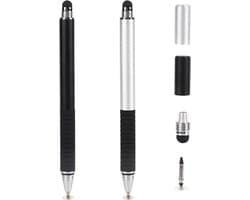 3-in-1 Pen Tablet Touch Screen - 2 Pcs Universal Capacitive Precision Disc Stylus Pen - Geschikt voor iPad, iPhone, Samsung, Huawei, Xiaomi - Pen Nano Fiber Disk + Gel Pen