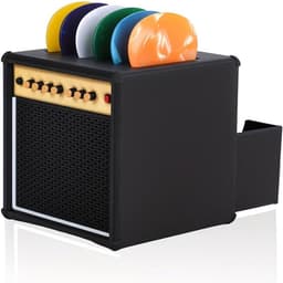 Gitaar Plectrumhouder - Plectrum Box - Met Lade - Plectrum Organizer - Vintage Versterker Design - Display Case - Geschikt voor 6 Plectrums - Opbergdoosje Voor Gitaristen En Muziekliefhebbers - Zwart — thumbnail 1