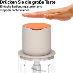 Deze groentesnijder, snoerloze elektrische keukenmachine en miniblender wordt geleverd met een glazen kom van 600 ml en kan worden gebruikt voor het verwerken van vlees, groenten, uien, knoflook, fruit en noten. — thumbnail 4