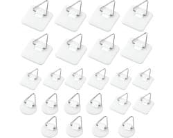 Set van 24 Onzichtbare Plakhaakjes voor Borden, Foto's en Plastic Vellen - Sterke Plakhaakjes voor Binnen en Buiten Gebruik