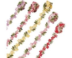 5 Yards Bloemen Kant Trim, 0.75 inch Bloemlint voor Decoratie, Borduurtrim van Polyester voor Bruiloft, Naaien en Creatieve Projecten