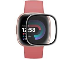 ENKAY Screenprotector 3D Curved Edges Glass Geschikt voor Fitbit Versa 4 / Fitbit Sense 2 - Beschermlaag - Volledige Bescherming