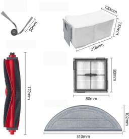 Geschikt voor accessoires van Stone robotstofzuigers, geschikt voor Q10 s5/Q10 s5, hoofdborstel/zijkantborstel/doek/filter — thumbnail 3