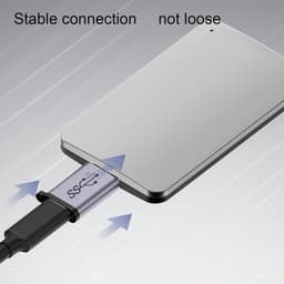 Adapter USB C Micro-B - Externe Schijf Converter - Data Overzetten - Supersnelle Overdracht - 10 Gbit/s - Zwart — thumbnail 3
