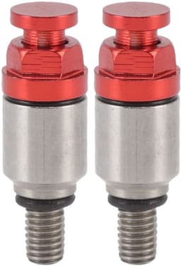 Twee M5x0.8 aluminium voorvork-uitblaasventielen/overdrukventielen, Geschikt voor CRF150R CR125R CR250R CRF250R, rood. — thumbnail 1