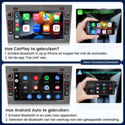 Hexinex Autoradio - Geschikt Voor Opel Astra H Corsa C/D Meriva Zafira B - 2GB + 64GB - Draadloos Apple Carplay & Android Auto - 7-inch Touchscreen Achteruitrijcamera — thumbnail 2