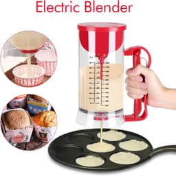Beslag Mixer Dispenser - Baksel Maker - Gebak Maken - Automatisch Mengen - 1200 ml Capaciteit - Transparant Rood — thumbnail 4