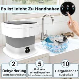 Mini Wasmachine - Voor Kleine Wasgoed - Meerdere Programma's - — thumbnail 5