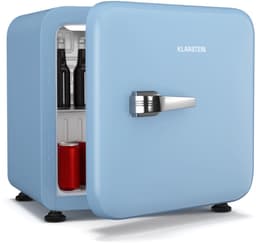 Klarstein Audrey Evo 43L minikoelkast - retro design, stil (40 dB), compacte koelkast met verstelbare pootjes en omkeerbare deur, mechanische thermostaat, wit, ideaal voor slaapkamers en kantoren — thumbnail 6