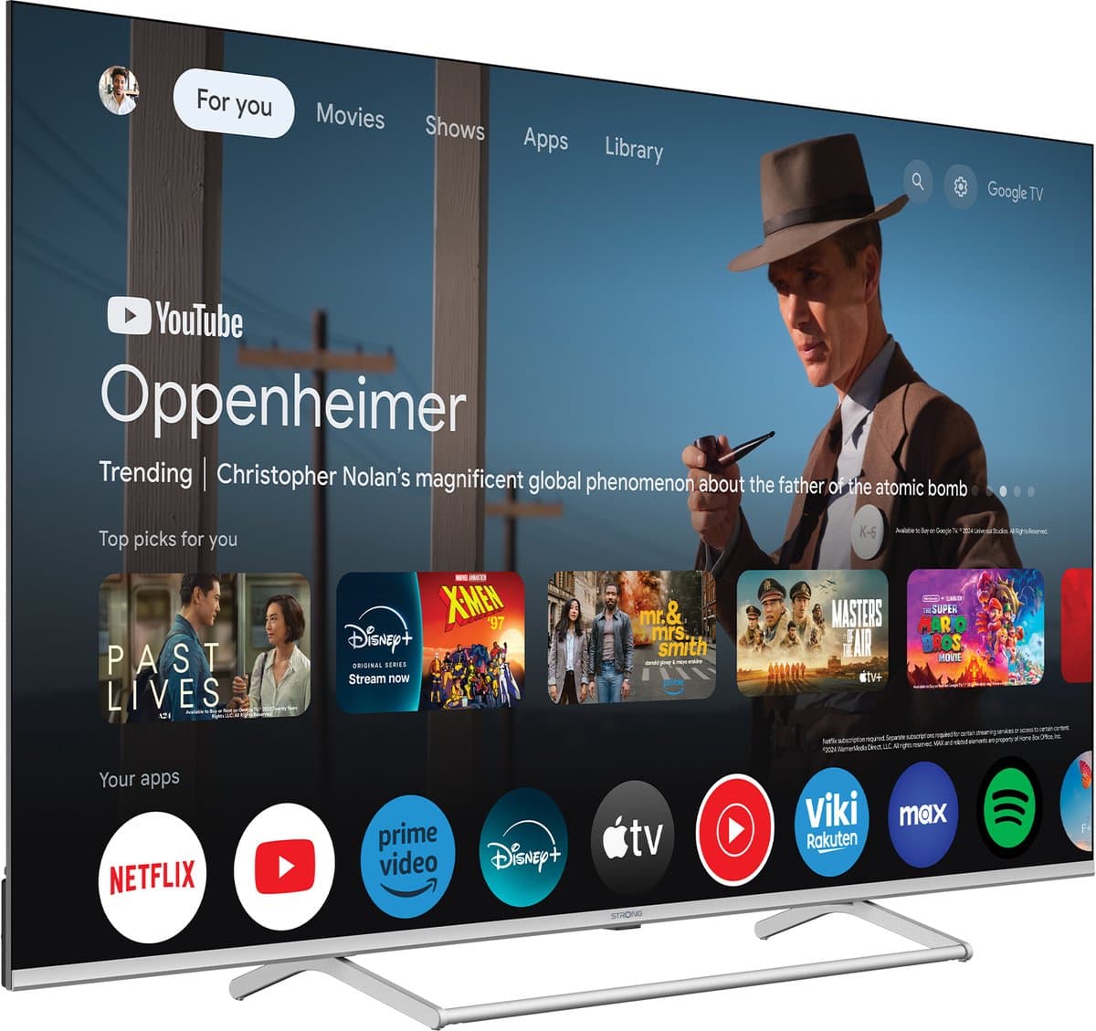 STRONG - TV 55" (139 cm) SRT55UG8773C QLED - Smart Google TV 4K UHD - Chromecast - Google Assistant - Dolby ATMOS - Doly Vision - Quantun dot colors - Drievoudige tuners - Wifi - Bluetooth - Port Ethernet - 4xHDMI + 2xUSB - NETFLIX — afbeelding 1