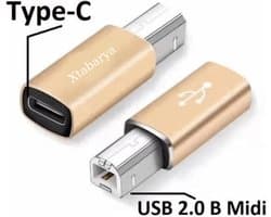 Printer Usb 3.1 Type C Female Naar Usb 2.0 B Midi Mannelijke Adapter Voor Printer Scanner piano Hp -Goud