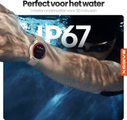 Xssive SW10 Smartwatch Dames - AMOLED - Hartslagmeter - Slimme Horloge - Rosé Goud met Milanese & Siliconen Bandje — thumbnail 3